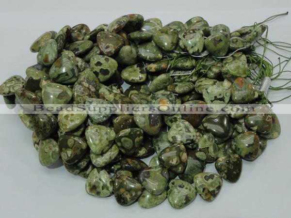 CRH33 15.5 inches 20*20mm triangle rhyolite beads wholesale