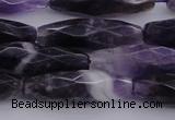 CRI05 15.5 inches 10*30mm faceted rice dogtooth amethyst beads