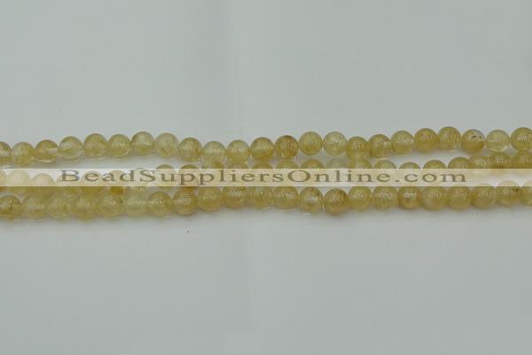 CRO1020 15.5 inches 4mm round yellow watermelon quartz beads