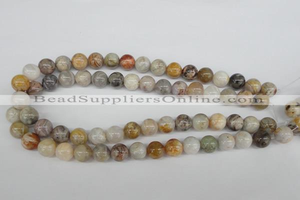 CRO384 15.5 inches 14mm round bamboo leaf agate beads wholesale