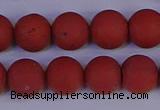 CRO944 15.5 inches 12mm round matte red jasper beads wholesale