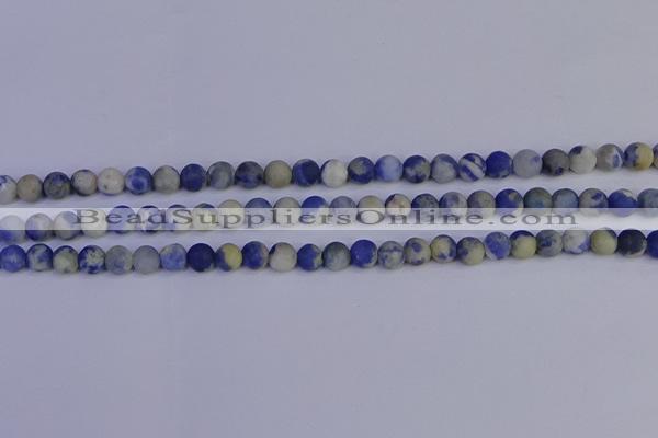 CRO951 15.5 inches 6mm round matte sodalite beads wholesale