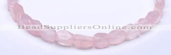 CRQ20 faceted brick shape natural rose quartz beads Wholesale