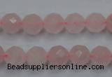 CRQ265 15.5 inches 10mm faceted round rose quartz beads