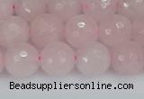 CRQ283 15.5 inches 10mm faceted round rose quartz beads wholesale