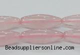 CRQ57 15.5 inches 10*30mm rice natural rose quartz beads wholesale