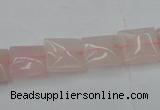 CRQ622 15.5 inches 12*12mm square rose quartz beads wholesale