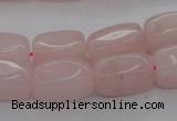 CRQ697 15.5 inches 10*18mm nuggets rose quartz beads wholesale