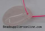 CRQ730 Top drilled 30*40mm flat teardrop rose quartz beads