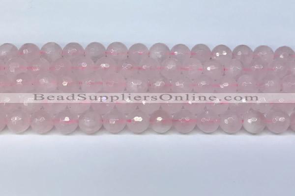 CRQ798 15.5 inches 10mm faceted round rose quartz gemstone beads