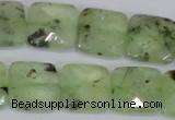 CRU213 15 inches 16*16mm faceted square green rutilated quartz beads