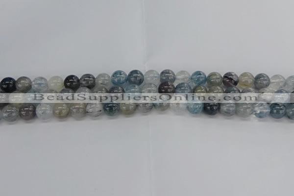 CRU853 15.5 inches 10mm round blue rutilated quartz beads