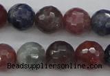 CRZ882 15.5 inches 8mm faceted round natural ruby sapphire beads