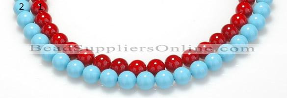 CSB07 16 inches 10mm round shell pearl beads Wholesale