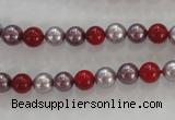 CSB1017 15.5 inches 6mm round mixed color shell pearl beads