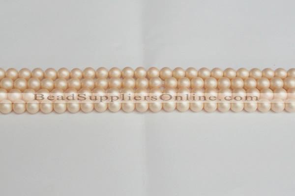CSB1361 15.5 inches 6mm matte round shell pearl beads wholesale