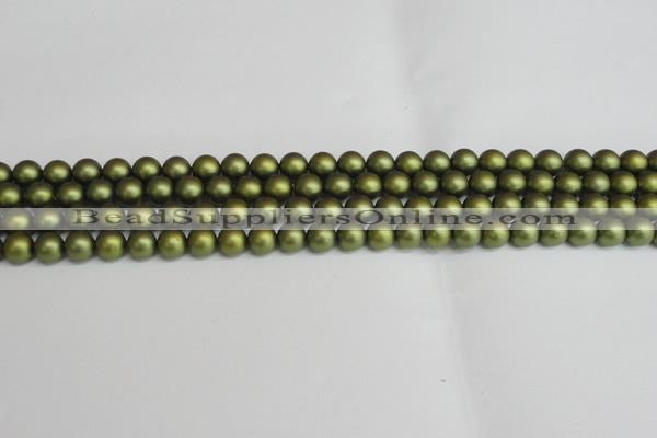 CSB1396 15.5 inches 6mm matte round shell pearl beads wholesale