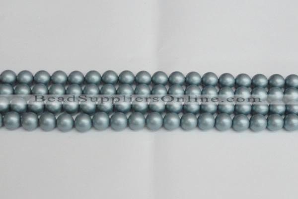CSB1437 15.5 inches 8mm matte round shell pearl beads wholesale