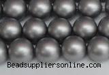 CSB1443 15.5 inches 10mm matte round shell pearl beads wholesale