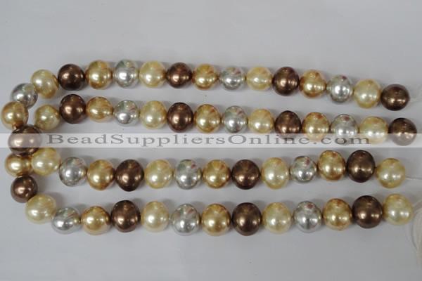 CSB155 15.5 inches 12*15mm – 13*16mm oval mixed color shell pearl beads