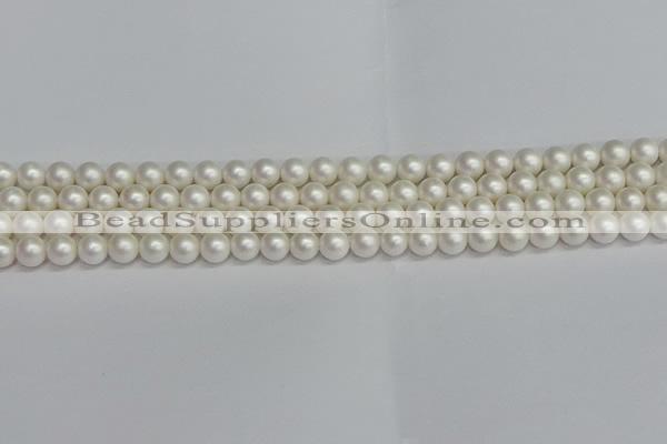 CSB1600 15.5 inches 4mm round matte shell pearl beads wholesale