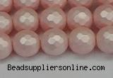 CSB1833 15.5 inches 10mm faceetd round matte shell pearl beads