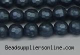CSB1971 15.5 inches 6mm faceted round matte shell pearl beads