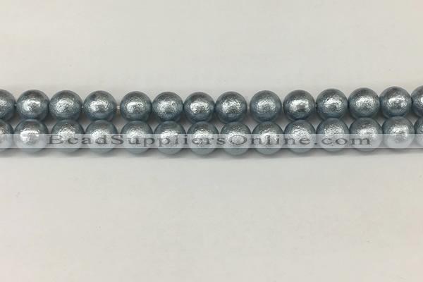 CSB2282 15.5 inches 8mm round wrinkled shell pearl beads wholesale