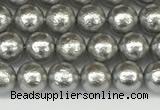 CSB2300 15.5 inches 4mm round wrinkled shell pearl beads wholesale