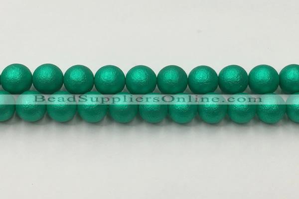 CSB2565 15.5 inches 14mm round matte wrinkled shell pearl beads