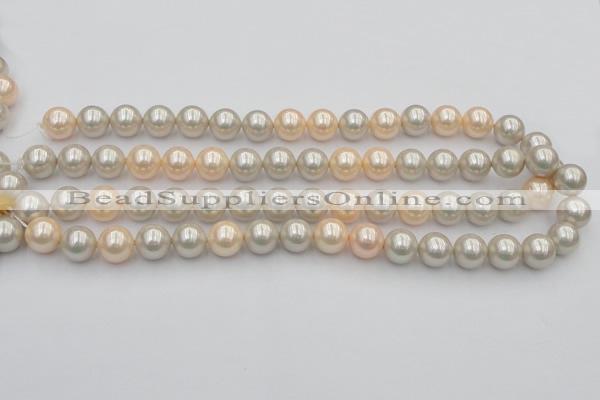 CSB351 15.5 inches 12mm round mixed color shell pearl beads