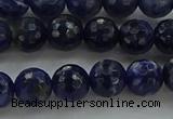 CSO643 15.5 inches 8mm faceted round sodalite gemstone beads