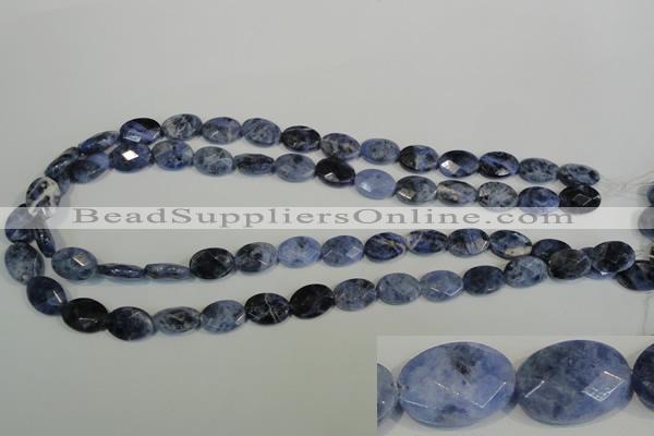 CSO67 15.5 inches 10*14mm faceted oval sodalite gemstone beads wholesale