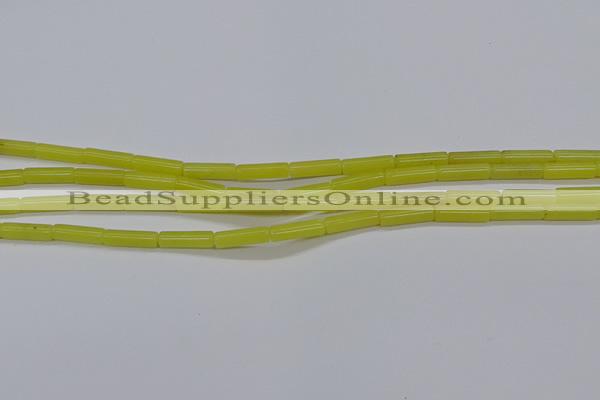 CTB323 15.5 inches 4*13mm tube lemon jade beads wholesale