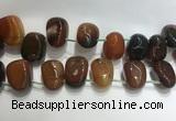 CTD2130 Top drilled 15*25mm - 18*25mm freeform agate beads