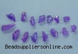 CTD2623 Top drilled 10*25mm - 20*45mm nuggets plated druzy quartz beads
