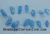CTD2627 Top drilled 10*25mm - 20*45mm nuggets plated druzy quartz beads