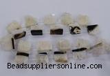 CTD2762 Top drilled 22*25mm - 25*35mm freeform druzy agate beads