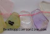 CTD321 Top drilled 15*20mm - 20*25mm freeform multicolor quartz beads