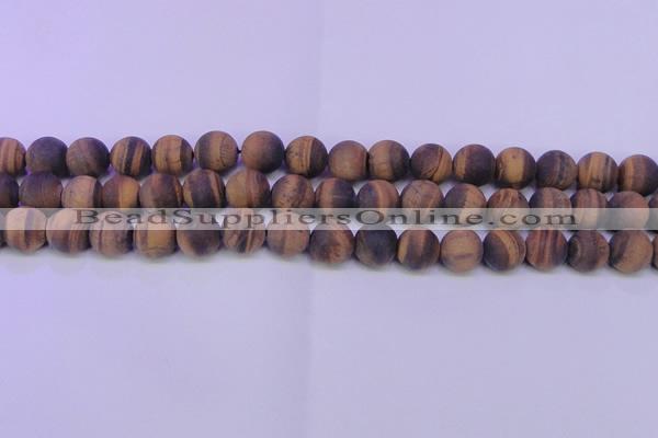 CTE1771 15.5 inches 6mm round matte yellow tiger eye beads