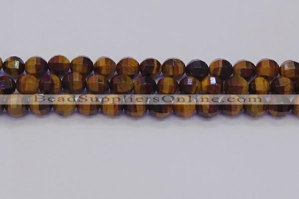 CTE1993 15.5 inches 10mm faceted round yellow tiger eye beads
