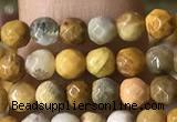 CTG1183 15.5 inches 3mm faceted round tiny fossil coral beads