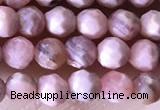 CTG1323 15.5 inches 4mm faceted round rhodochrosite beads wholesale