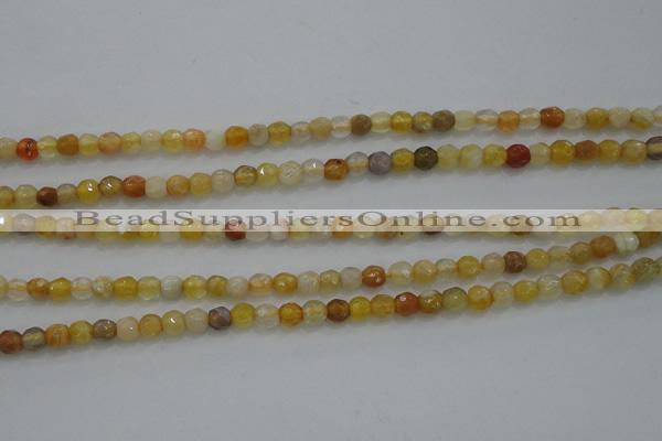 CTG226 15.5 inches 3mm faceted round tiny yellow botswana agate beads