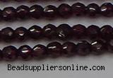 CTG555 15.5 inches 4mm faceted round tiny purple garnet beads