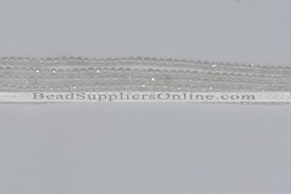 CTG601 15.5 inches 3mm faceted round white crystal beads