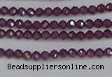 CTG619 15.5 inches 2mm faceted round Indian purple garnet beads
