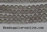 CTG637 15.5 inches 2mm faceted round ice black obsidian beads