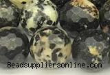 CTP233 15 inches 10mm faceted round yellow turquoise beads