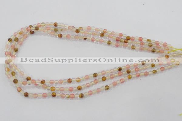 CTS01 15.5 inches 4mm round tigerskin glass beads wholesale